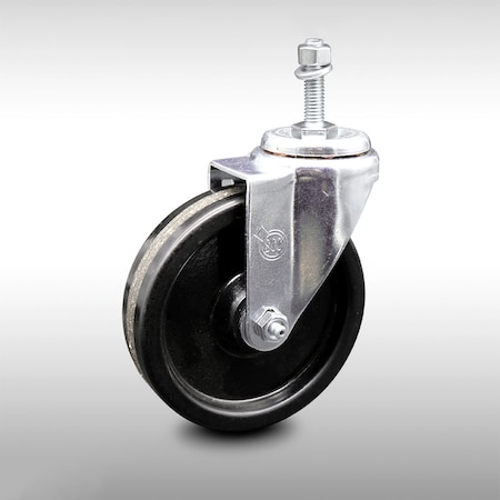 Service Caster 5 Inch SS Phenolic Wheel Swivel 3/8 Inch Threaded Stem Caster SCC-SSTS20S514-PHS-381615